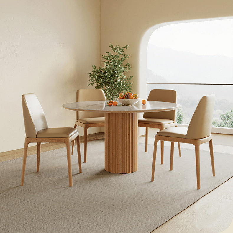 Stone Top Dining Set 1/4/5/7 Pcs Solid Wood Frame Dining Table and Chairs Clearhalo 'Dining Room Sets' 'Dining Tables & Seating' 'dining_room_set' 'furn' 'furn_dining_room_set' 'Furniture' 'Kitchen & Dining Furniture' 5911292