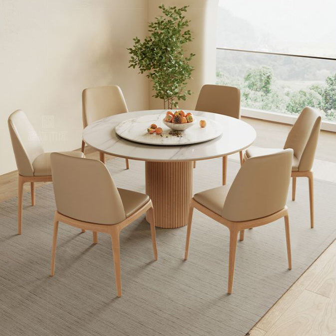 Stone Top Dining Set 1/4/5/7 Pcs Solid Wood Frame Dining Table and Chairs Clearhalo 'Dining Room Sets' 'Dining Tables & Seating' 'dining_room_set' 'furn' 'furn_dining_room_set' 'Furniture' 'Kitchen & Dining Furniture' 5911294