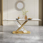 Luxurious Rectangle Dining Set 1/4/6/7 Pieces Sintered Stone Top Dinette Table Set Clearhalo 'Dining Room Sets' 'Dining Tables & Seating' 'dining_room_set' 'furn' 'furn_dining_room_set' 'Furniture' 'Kitchen & Dining Furniture' 5911306