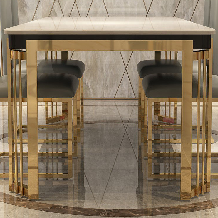 Contemporary Sintered Stone Rectangle Table Set 1/2/5/7/9 Pieces Dining Set for Home Clearhalo 'Dining Room Sets' 'Dining Tables & Seating' 'dining_room_set' 'furn' 'furn_dining_room_set' 'Furniture' 'Kitchen & Dining Furniture' 5911338