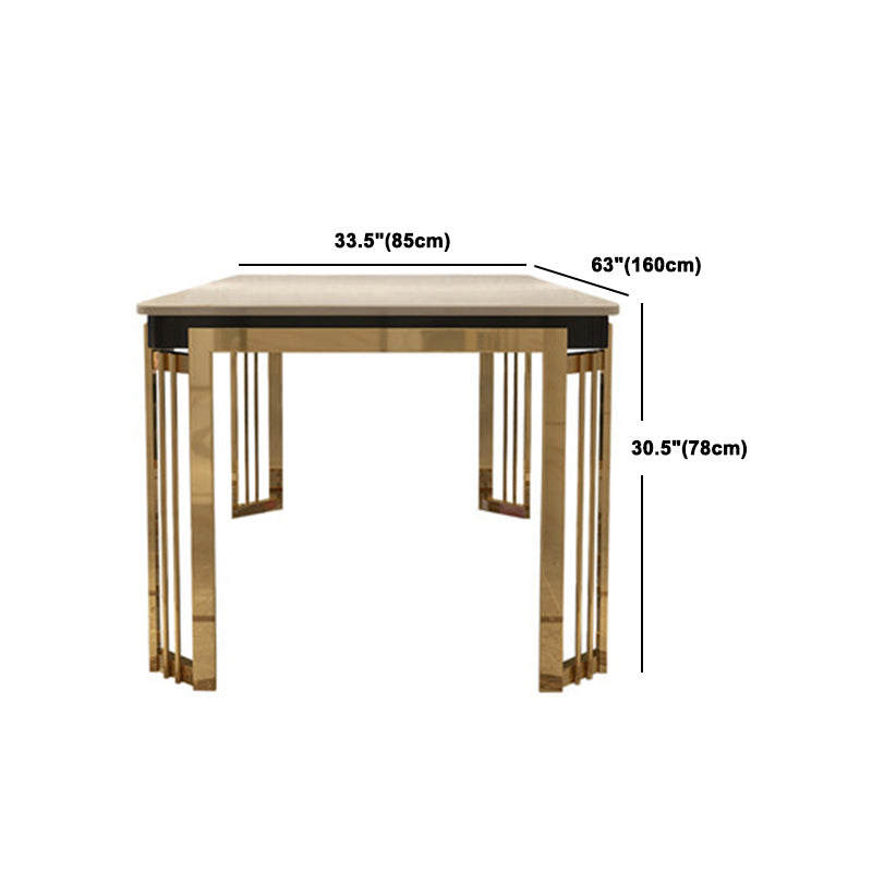 Contemporary Sintered Stone Rectangle Table Set 1/2/5/7/9 Pieces Dining Set for Home Clearhalo 'Dining Room Sets' 'Dining Tables & Seating' 'dining_room_set' 'furn' 'furn_dining_room_set' 'Furniture' 'Kitchen & Dining Furniture' 5911341