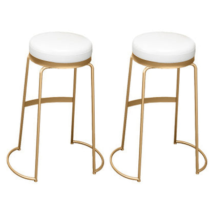 Glam 1/2/3/5 Pieces Bar Table Set Rectangle Bar Table with Metal High Stools for Kitchen White 30"H Stools (Set of 2) Clearhalo 'Bar Furniture' 'furn' 'furn_home_bar_bar_sets' 'Furniture' 'Home Bars & Bar Sets' 'home_bar_bar_sets' 'Kitchen & Dining Furniture' 5911346