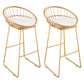 Glam 1/2/3/5 Pieces Bar Table Set Rectangle Bar Table with Metal High Stools for Kitchen Beige 30"H Stools (Set of 2) Clearhalo 'Bar Furniture' 'furn' 'furn_home_bar_bar_sets' 'Furniture' 'Home Bars & Bar Sets' 'home_bar_bar_sets' 'Kitchen & Dining Furniture' 5911348