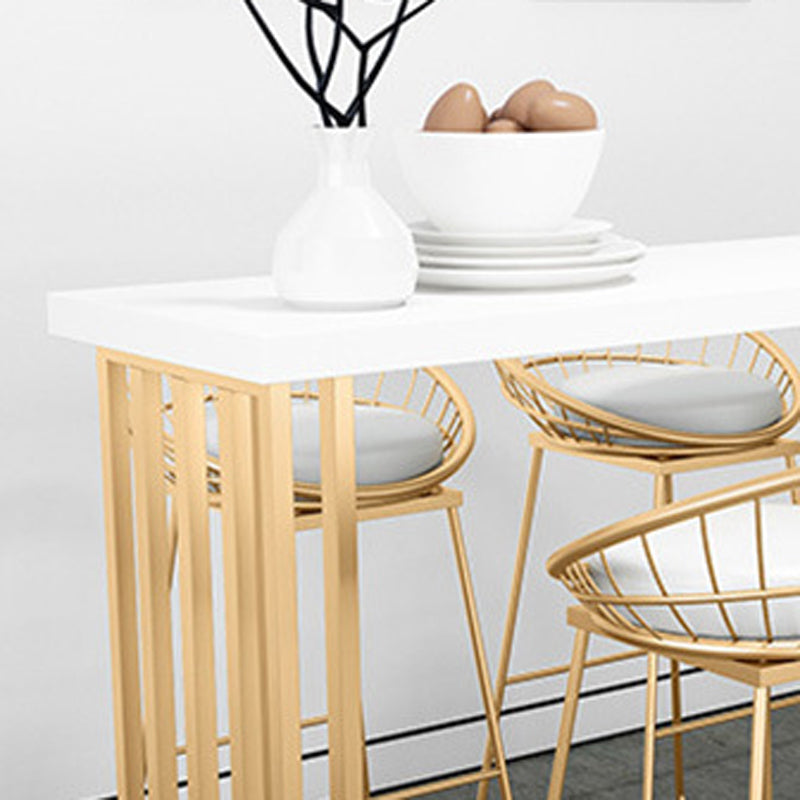 Glam 1/2/3/5 Pieces Bar Table Set Rectangle Bar Table with Metal High Stools for Kitchen Clearhalo 'Bar Furniture' 'furn' 'furn_home_bar_bar_sets' 'Furniture' 'Home Bars & Bar Sets' 'home_bar_bar_sets' 'Kitchen & Dining Furniture' 5911354