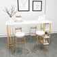 Glam 1/2/3/5 Pieces Bar Table Set Rectangle Bar Table with Metal High Stools for Kitchen 5 Pieces: Table, 4 White Stools Clearhalo 'Bar Furniture' 'furn' 'furn_home_bar_bar_sets' 'Furniture' 'Home Bars & Bar Sets' 'home_bar_bar_sets' 'Kitchen & Dining Furniture' 5911355