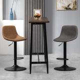Contemporary Metal Barstool Faux Leather Upholstered Counter Stool Home