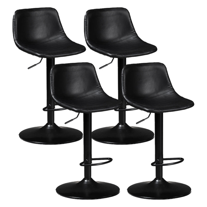 Contemporary Metal Barstool Faux Leather Upholstered Counter Stool Home