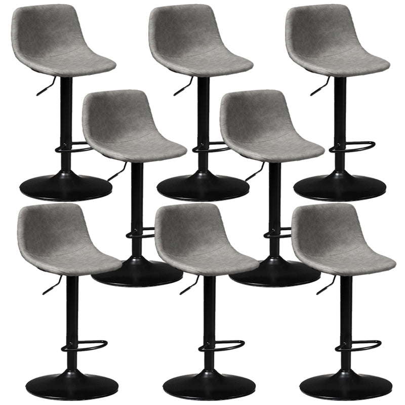 Contemporary Metal Barstool Faux Leather Upholstered Counter Stool Home