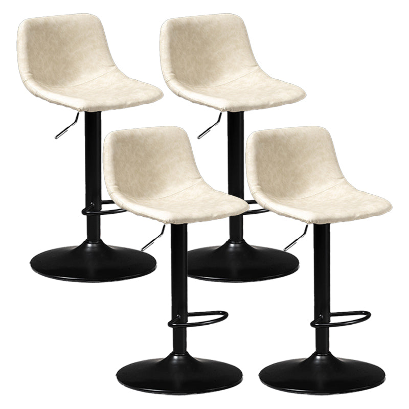 Contemporary Metal Barstool Faux Leather Upholstered Counter Stool Home