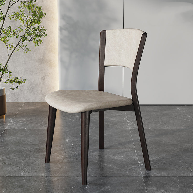 Contemporary Style Dining Chairs Oak Solid Wood Open Back Armless Chair Gray-White 1 Piece Clearhalo 'Dining Chairs' 'Dining Tables & Seating' 'dining_chair' 'furn' 'furn_dining_chair' 'Furniture' 'Kitchen & Dining Furniture' 5911449