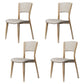 Contemporary Style Dining Chairs Oak Solid Wood Open Back Armless Chair Natural Wood White 4 Piece Set Clearhalo 'Dining Chairs' 'Dining Tables & Seating' 'dining_chair' 'furn' 'furn_dining_chair' 'Furniture' 'Kitchen & Dining Furniture' 5911451
