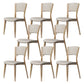 Contemporary Style Dining Chairs Oak Solid Wood Open Back Armless Chair Natural Wood White 8 Piece Set Clearhalo 'Dining Chairs' 'Dining Tables & Seating' 'dining_chair' 'furn' 'furn_dining_chair' 'Furniture' 'Kitchen & Dining Furniture' 5911454