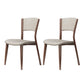 Contemporary Style Dining Chairs Oak Solid Wood Open Back Armless Chair White-Brown 2 Piece Set Clearhalo 'Dining Chairs' 'Dining Tables & Seating' 'dining_chair' 'furn' 'furn_dining_chair' 'Furniture' 'Kitchen & Dining Furniture' 5911459