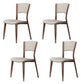 Contemporary Style Dining Chairs Oak Solid Wood Open Back Armless Chair White-Brown 4 Piece Set Clearhalo 'Dining Chairs' 'Dining Tables & Seating' 'dining_chair' 'furn' 'furn_dining_chair' 'Furniture' 'Kitchen & Dining Furniture' 5911461