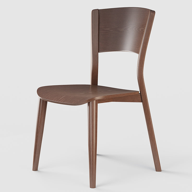 Contemporary Style Dining Chairs Oak Solid Wood Open Back Armless Chair Light Brown 1 Piece Clearhalo 'Dining Chairs' 'Dining Tables & Seating' 'dining_chair' 'furn' 'furn_dining_chair' 'Furniture' 'Kitchen & Dining Furniture' 5911466