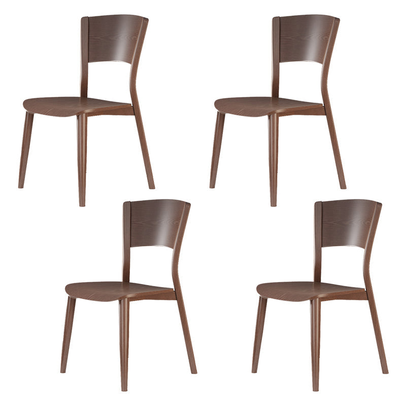 Contemporary Style Dining Chairs Oak Solid Wood Open Back Armless Chair Light Brown 4 Piece Set Clearhalo 'Dining Chairs' 'Dining Tables & Seating' 'dining_chair' 'furn' 'furn_dining_chair' 'Furniture' 'Kitchen & Dining Furniture' 5911468