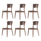 Contemporary Style Dining Chairs Oak Solid Wood Open Back Armless Chair Light Brown 6 Piece Set Clearhalo 'Dining Chairs' 'Dining Tables & Seating' 'dining_chair' 'furn' 'furn_dining_chair' 'Furniture' 'Kitchen & Dining Furniture' 5911469