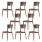 Contemporary Style Dining Chairs Oak Solid Wood Open Back Armless Chair Light Brown 8 Piece Set Clearhalo 'Dining Chairs' 'Dining Tables & Seating' 'dining_chair' 'furn' 'furn_dining_chair' 'Furniture' 'Kitchen & Dining Furniture' 5911470