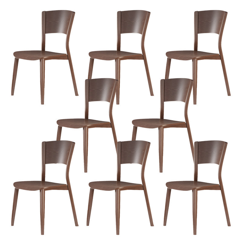 Contemporary Style Dining Chairs Oak Solid Wood Open Back Armless Chair Light Brown 8 Piece Set Clearhalo 'Dining Chairs' 'Dining Tables & Seating' 'dining_chair' 'furn' 'furn_dining_chair' 'Furniture' 'Kitchen & Dining Furniture' 5911470