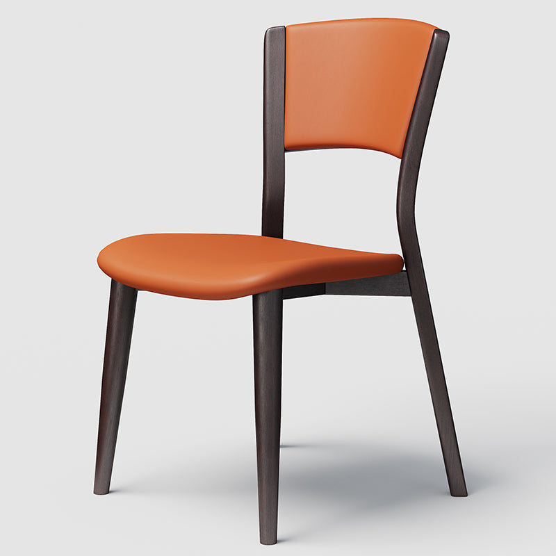 Contemporary Style Dining Chairs Oak Solid Wood Open Back Armless Chair Black-Orange 1 Piece Clearhalo 'Dining Chairs' 'Dining Tables & Seating' 'dining_chair' 'furn' 'furn_dining_chair' 'Furniture' 'Kitchen & Dining Furniture' 5911471