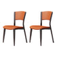 Contemporary Style Dining Chairs Oak Solid Wood Open Back Armless Chair Black-Orange 2 Piece Set Clearhalo 'Dining Chairs' 'Dining Tables & Seating' 'dining_chair' 'furn' 'furn_dining_chair' 'Furniture' 'Kitchen & Dining Furniture' 5911472