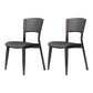 Contemporary Style Dining Chairs Oak Solid Wood Open Back Armless Chair Black-Gray 2 Piece Set Clearhalo 'Dining Chairs' 'Dining Tables & Seating' 'dining_chair' 'furn' 'furn_dining_chair' 'Furniture' 'Kitchen & Dining Furniture' 5911477