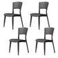 Contemporary Style Dining Chairs Oak Solid Wood Open Back Armless Chair Black-Gray 4 Piece Set Clearhalo 'Dining Chairs' 'Dining Tables & Seating' 'dining_chair' 'furn' 'furn_dining_chair' 'Furniture' 'Kitchen & Dining Furniture' 5911478
