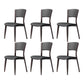 Contemporary Style Dining Chairs Oak Solid Wood Open Back Armless Chair Black-Gray 6 Piece Set Clearhalo 'Dining Chairs' 'Dining Tables & Seating' 'dining_chair' 'furn' 'furn_dining_chair' 'Furniture' 'Kitchen & Dining Furniture' 5911479