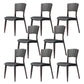 Contemporary Style Dining Chairs Oak Solid Wood Open Back Armless Chair Black-Gray 8 Piece Set Clearhalo 'Dining Chairs' 'Dining Tables & Seating' 'dining_chair' 'furn' 'furn_dining_chair' 'Furniture' 'Kitchen & Dining Furniture' 5911480