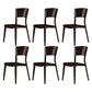 Contemporary Style Dining Chairs Oak Solid Wood Open Back Armless Chair Brown 6 Piece Set Clearhalo 'Dining Chairs' 'Dining Tables & Seating' 'dining_chair' 'furn' 'furn_dining_chair' 'Furniture' 'Kitchen & Dining Furniture' 5911484