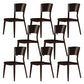 Contemporary Style Dining Chairs Oak Solid Wood Open Back Armless Chair Brown 8 Piece Set Clearhalo 'Dining Chairs' 'Dining Tables & Seating' 'dining_chair' 'furn' 'furn_dining_chair' 'Furniture' 'Kitchen & Dining Furniture' 5911485