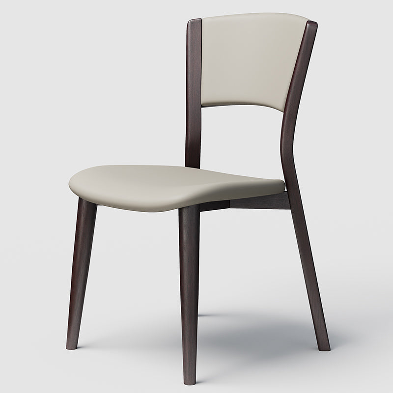 Contemporary Style Dining Chairs Oak Solid Wood Open Back Armless Chair Black White 1 Piece Clearhalo 'Dining Chairs' 'Dining Tables & Seating' 'dining_chair' 'furn' 'furn_dining_chair' 'Furniture' 'Kitchen & Dining Furniture' 5911486