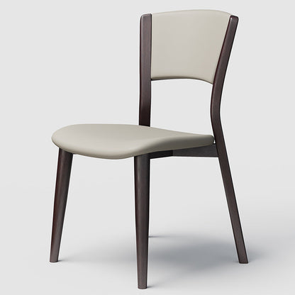 Contemporary Style Dining Chairs Oak Solid Wood Open Back Armless Chair Black White 1 Piece Clearhalo 'Dining Chairs' 'Dining Tables & Seating' 'dining_chair' 'furn' 'furn_dining_chair' 'Furniture' 'Kitchen & Dining Furniture' 5911486