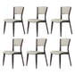 Contemporary Style Dining Chairs Oak Solid Wood Open Back Armless Chair Black White 6 Piece Set Clearhalo 'Dining Chairs' 'Dining Tables & Seating' 'dining_chair' 'furn' 'furn_dining_chair' 'Furniture' 'Kitchen & Dining Furniture' 5911489