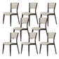 Contemporary Style Dining Chairs Oak Solid Wood Open Back Armless Chair Black White 8 Piece Set Clearhalo 'Dining Chairs' 'Dining Tables & Seating' 'dining_chair' 'furn' 'furn_dining_chair' 'Furniture' 'Kitchen & Dining Furniture' 5911490