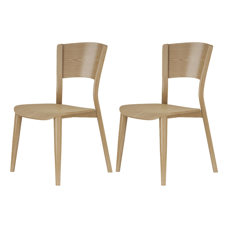 Contemporary Style Dining Chairs Oak Solid Wood Open Back Armless Chair Wood 2 Piece Set Clearhalo 'Dining Chairs' 'Dining Tables & Seating' 'dining_chair' 'furn' 'furn_dining_chair' 'Furniture' 'Kitchen & Dining Furniture' 5911492