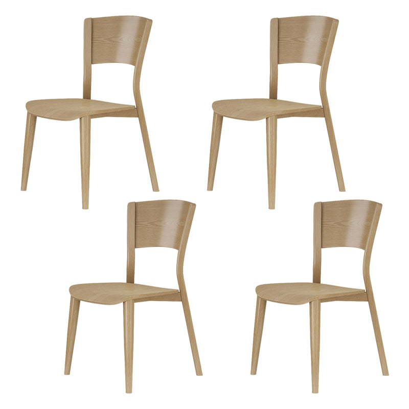 Contemporary Style Dining Chairs Oak Solid Wood Open Back Armless Chair Wood 4 Piece Set Clearhalo 'Dining Chairs' 'Dining Tables & Seating' 'dining_chair' 'furn' 'furn_dining_chair' 'Furniture' 'Kitchen & Dining Furniture' 5911493