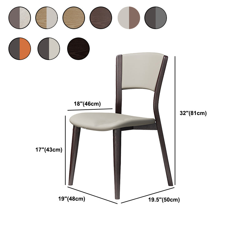 Contemporary Style Dining Chairs Oak Solid Wood Open Back Armless Chair Clearhalo 'Dining Chairs' 'Dining Tables & Seating' 'dining_chair' 'furn' 'furn_dining_chair' 'Furniture' 'Kitchen & Dining Furniture' 5911500