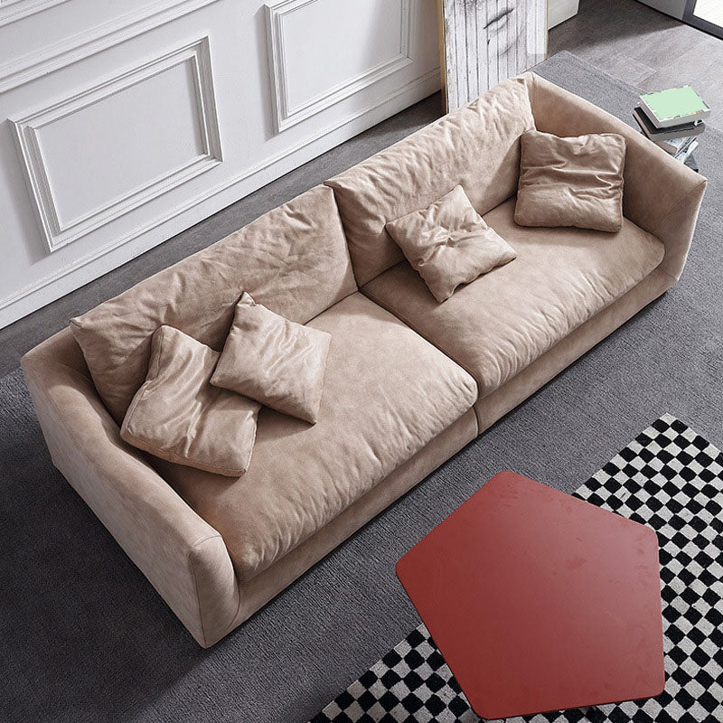 Divano in tessuto moderno a 4 posti con divano a braccio svasato con cuscini di padri