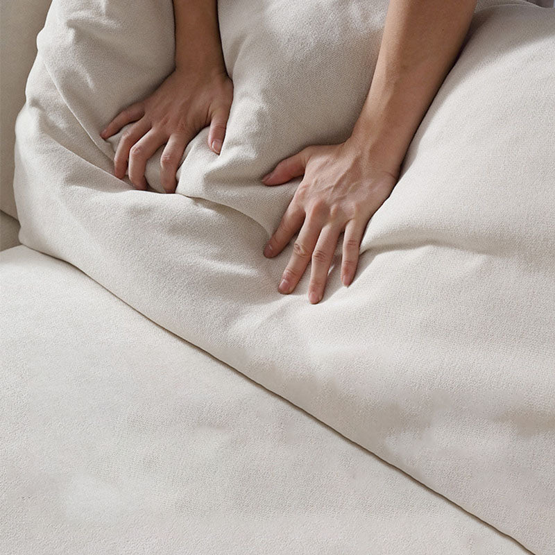 Divano in tessuto moderno a 4 posti con divano a braccio svasato con cuscini di padri