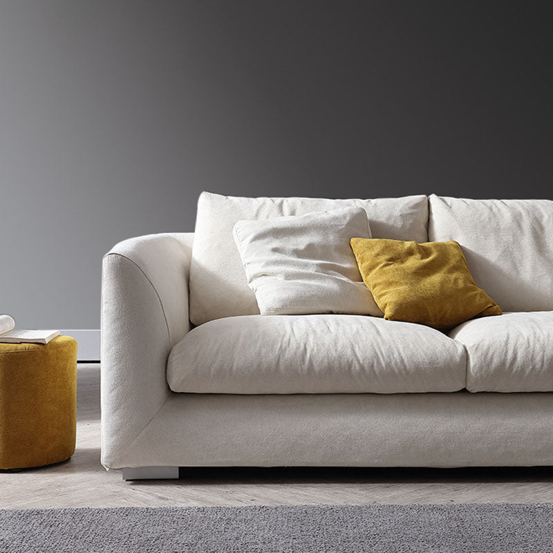 Divano in tessuto moderno a 4 posti con divano a braccio svasato con cuscini di padri