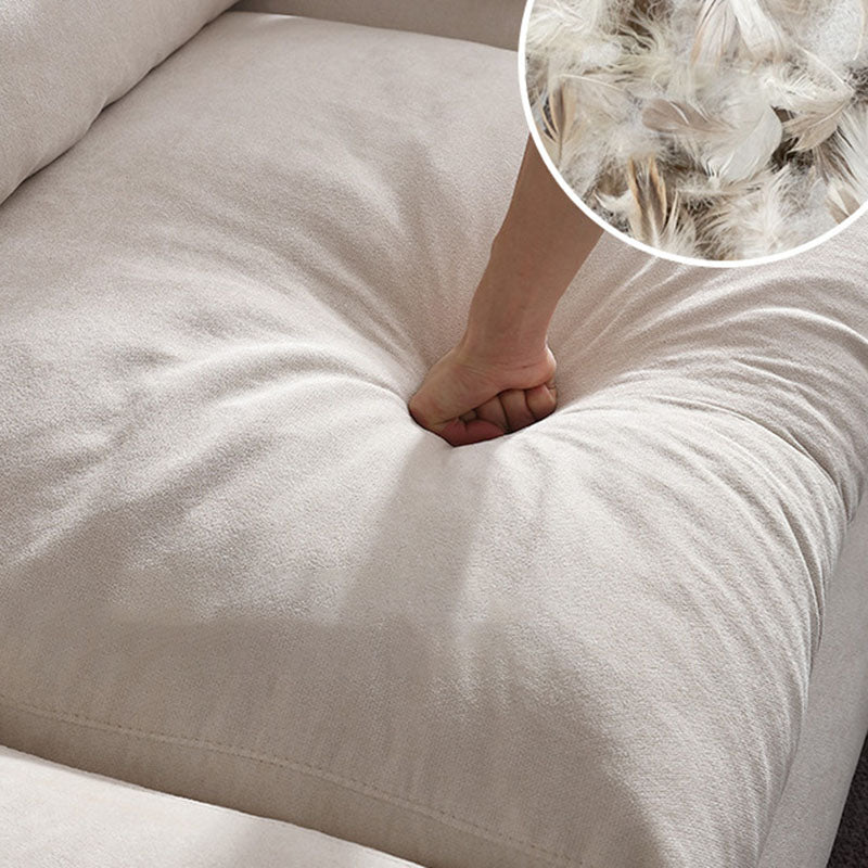 Divano in tessuto moderno a 4 posti con divano a braccio svasato con cuscini di padri