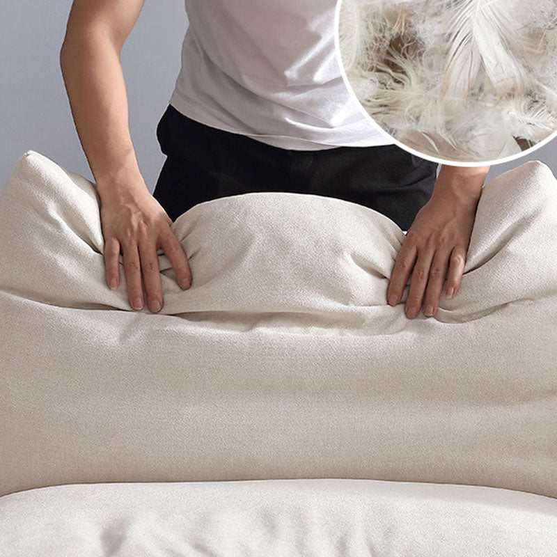 Divano in tessuto moderno a 4 posti con divano a braccio svasato con cuscini di padri