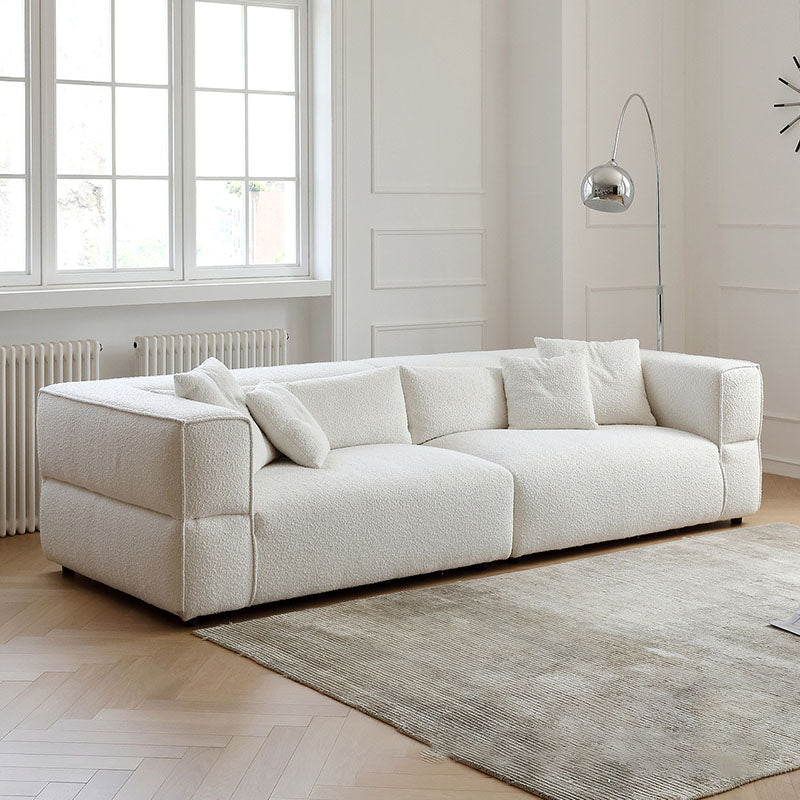 Modernism Sewn Pillow Back Sofa Tuxedo Arm Sofa with 4 Pillows Clearhalo 'furn' 'furn_sofas' 'Furniture' 'Living Room Furniture' 'Sofa' 'sofas' 5911645