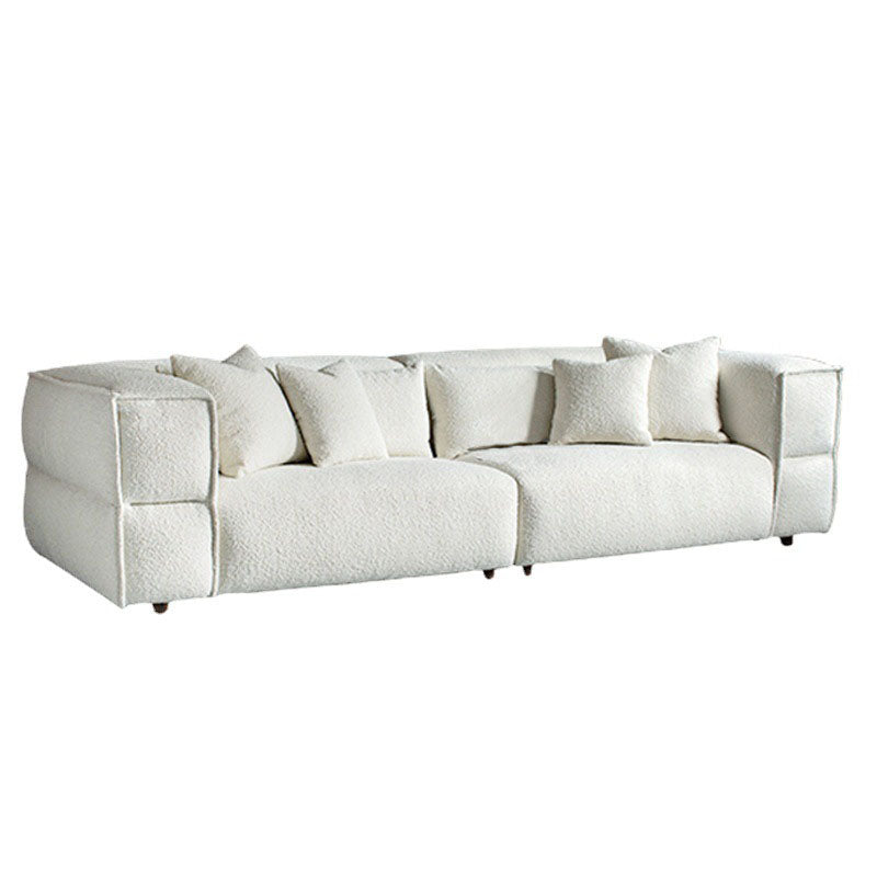Modernism Sewn Pillow Back Sofa Tuxedo Arm Sofa with 4 Pillows Clearhalo 'furn' 'furn_sofas' 'Furniture' 'Living Room Furniture' 'Sofa' 'sofas' 5911647