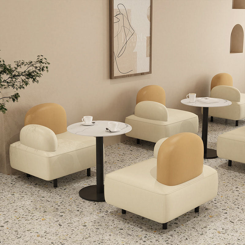 Sofá de brazo superior de almohada cuero moderno de cuero 31.5 pulgadas de altura