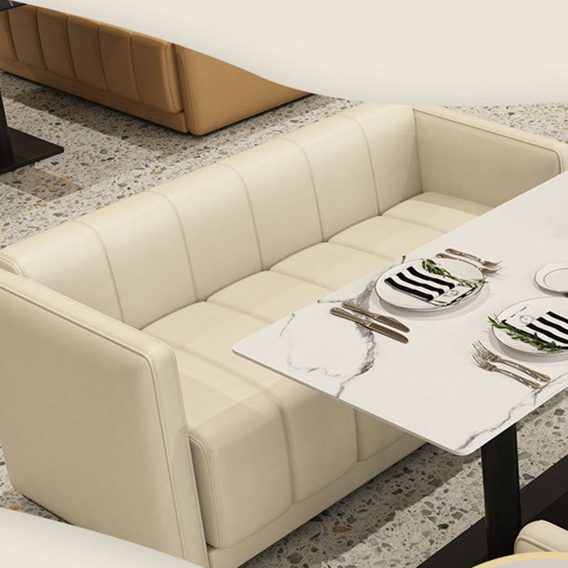 Canapé en faux cuir moderne pour 2 personnes cousues