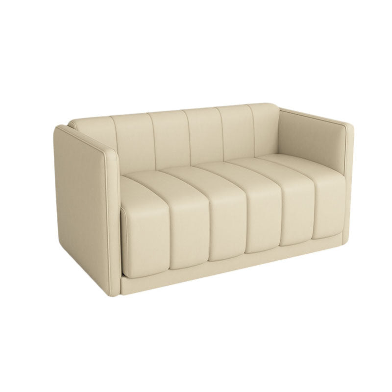 Canapé en faux cuir moderne pour 2 personnes cousues