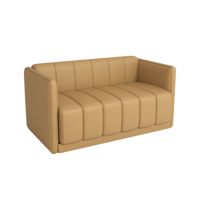 Canapé en faux cuir moderne pour 2 personnes cousues