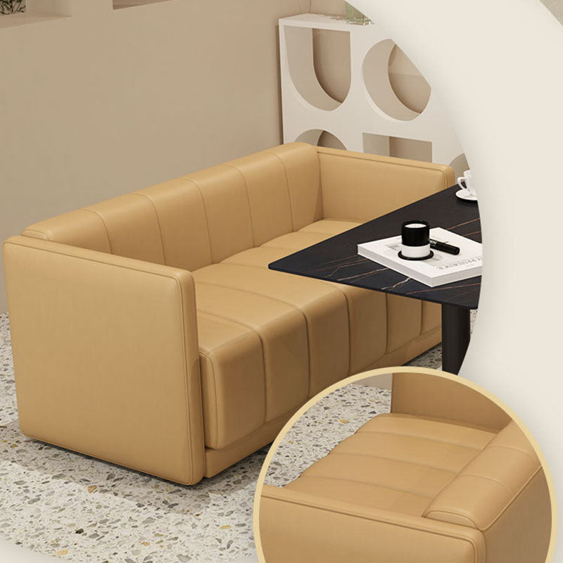 Canapé en faux cuir moderne pour 2 personnes cousues